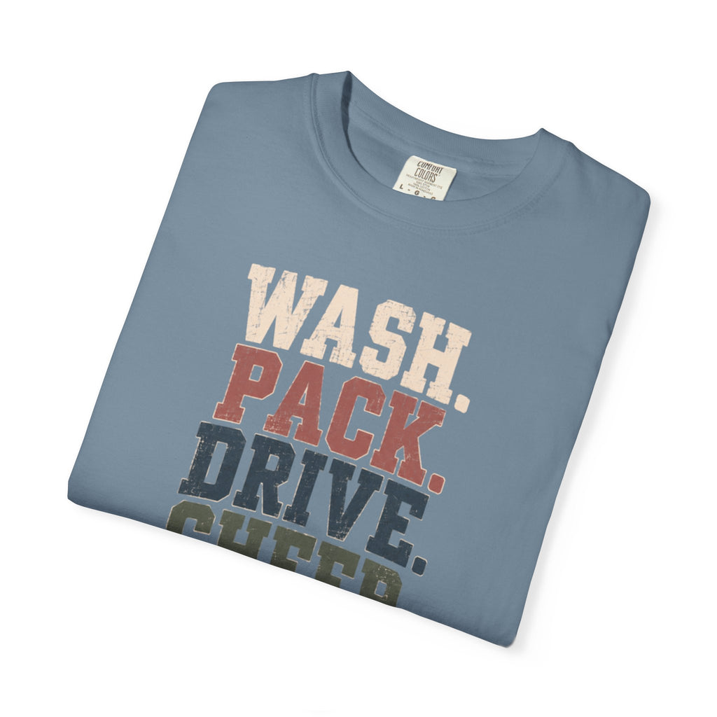 Wash. Pack. Drive. Cheer. Repeat. Graphic T-Shirt