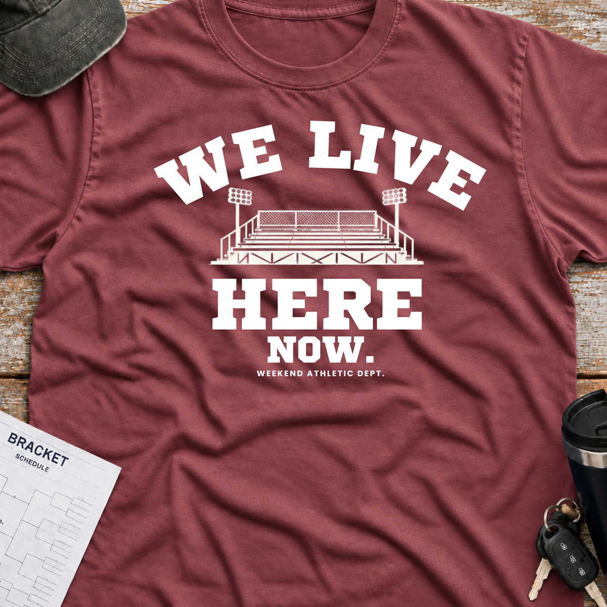 We Live Here Now Stadium T-Shirt
