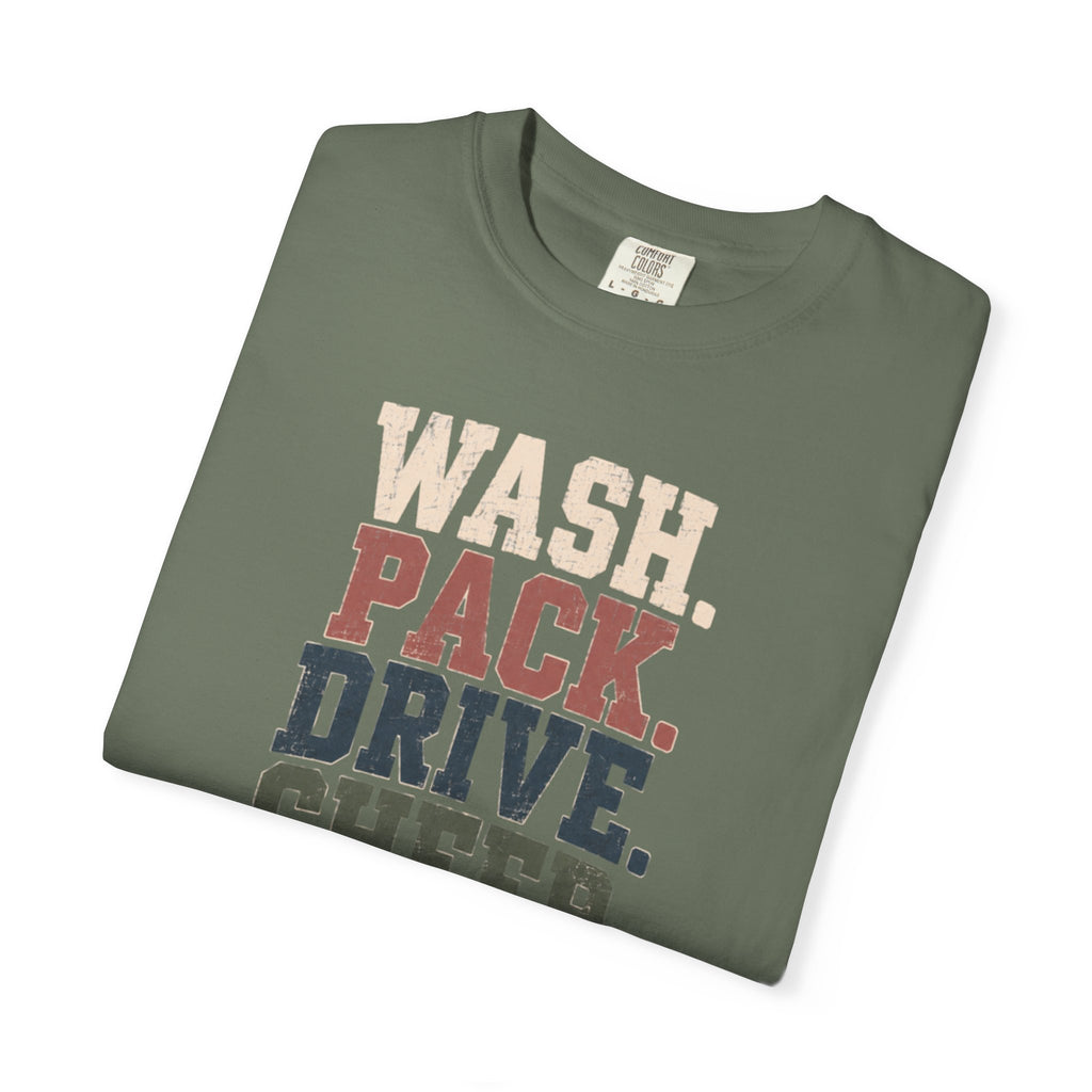 Wash. Pack. Drive. Cheer. Repeat. Graphic T-Shirt