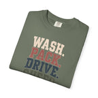 Wash. Pack. Drive. Cheer. Repeat. Graphic T-Shirt