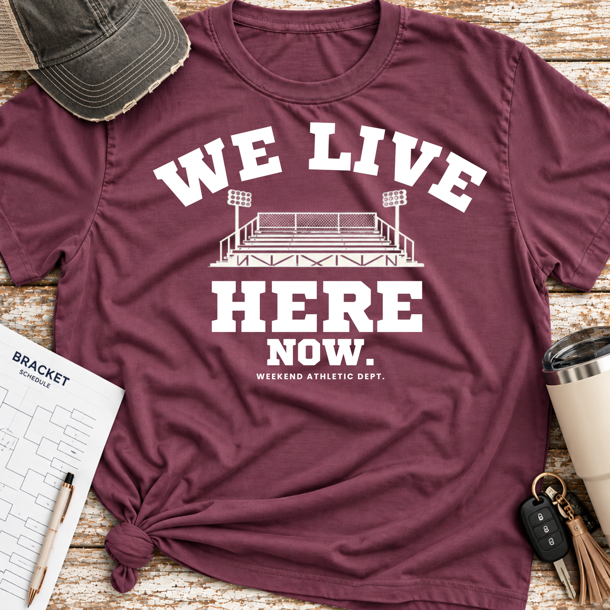We Live Here Now Stadium T-Shirt