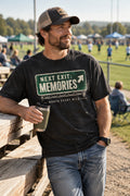 Memories Road Sign T-Shirt — "Next Exit: Memories" Vintage Roadtrip Tee