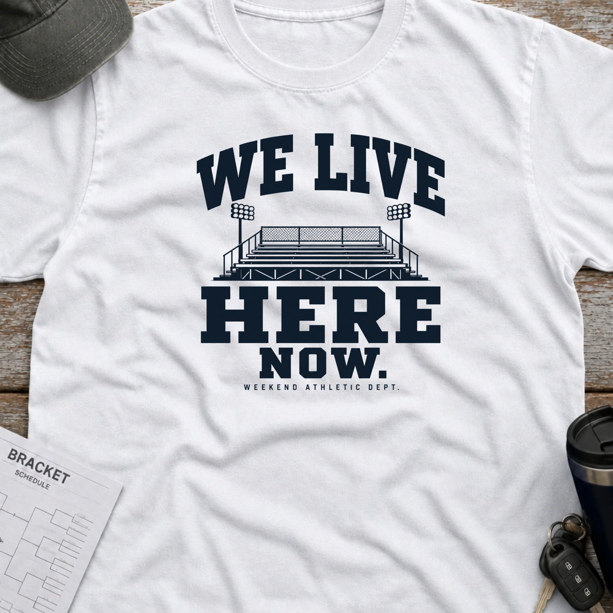 We Live Here Now Stadium T-Shirt