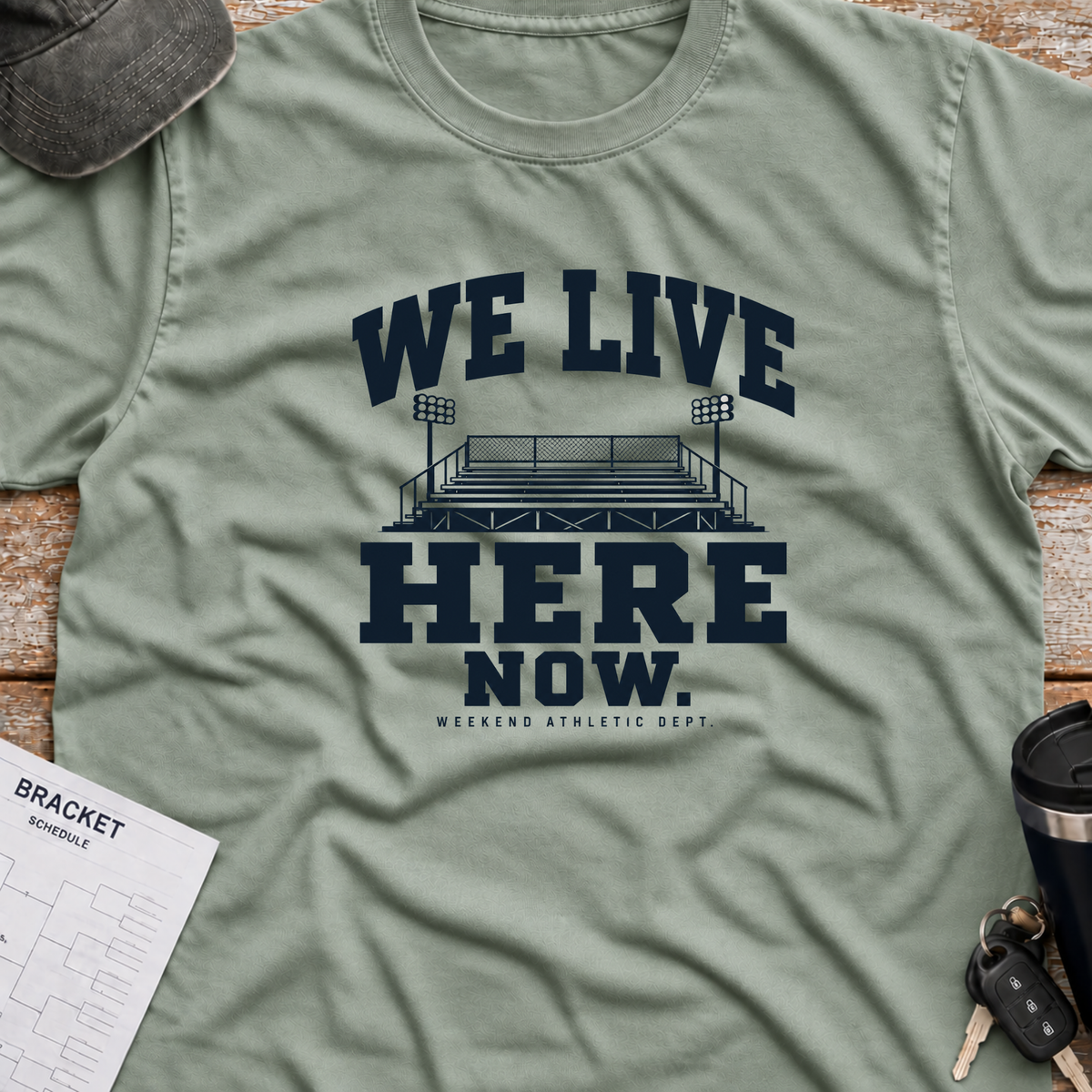 We Live Here Now Stadium T-Shirt