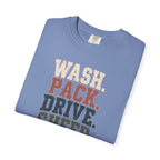 Wash. Pack. Drive. Cheer. Repeat. Graphic T-Shirt